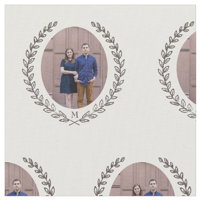 Custom Laurel Monogram Fabric (Close Up)