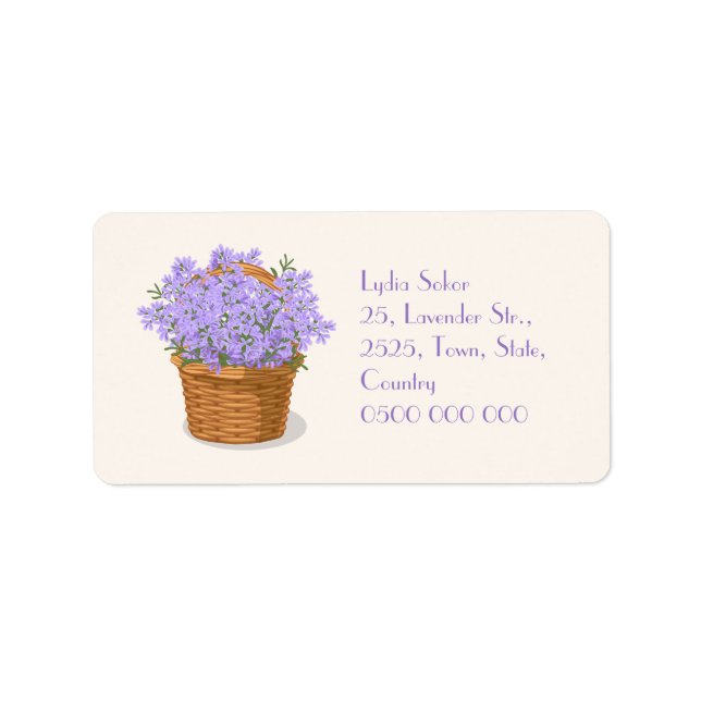 Custom Lavender Basket Address Label (Front)
