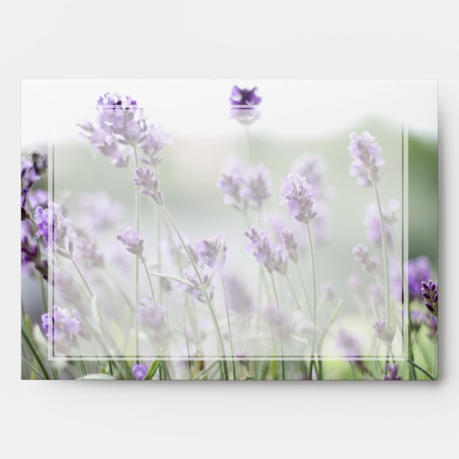 Custom Lavender Bohemian Wedding Envelopes A7 (Front)