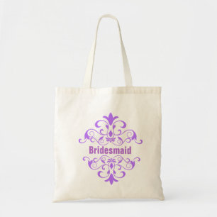 Custom Lavender Bridesmaid Wedding Tote Bag