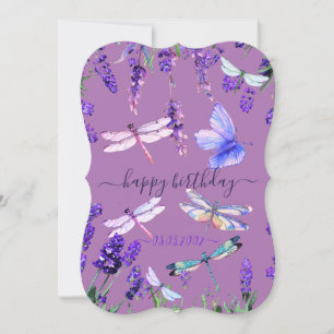 Custom Lavender Dragonfly Shabby Chic Boho Style Card