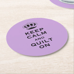 Custom Lavender Keep Calm (your word) Set of 6 Round Paper Coaster