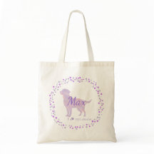 Custom lavender labrador retriever tote bag gift 