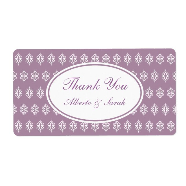 Custom Lavender Lace Labels (Front)