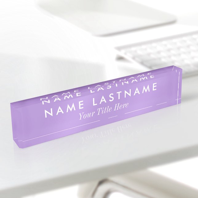 Custom Lavender Light Purple Simple Modern Title Nameplate (Creator Uploaded)