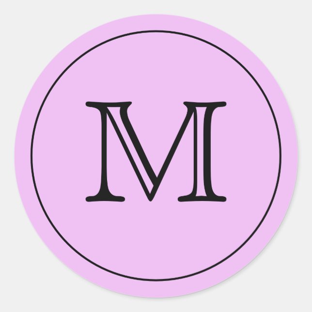 Custom LAVENDER purple Black Monogram Letter Seals (Front)