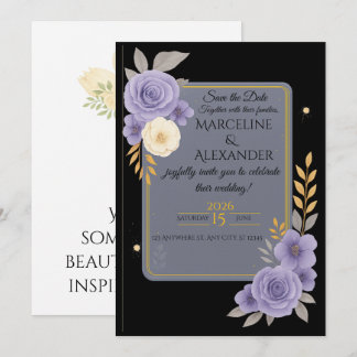 Custom Lavender & Slate Gray Elegant Invitation