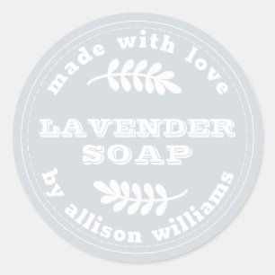 Custom Lavender Soap Pastel Blue Classic Round Sticker