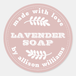 Custom Lavender Soap Silver Pink Classic Round Sticker