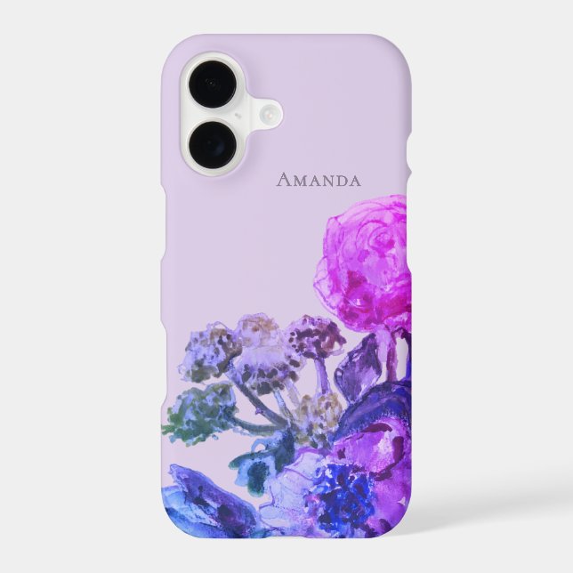 Custom Lavender Watercolor Floral Pink Blue Flower (Back)
