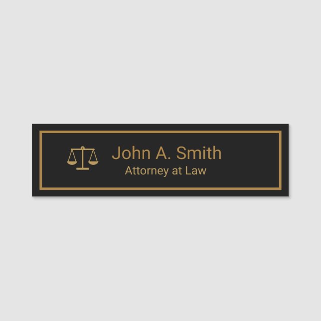 Custom Law Firm  Name Tag (Front)