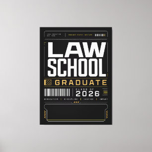 Custom Law School Graduate 2026 Name Art Canvas Print