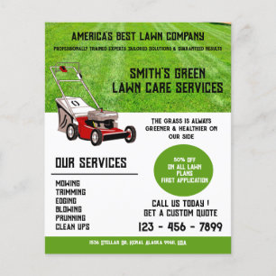 Custom Lawn Care lawn mowing landscaping Flyer