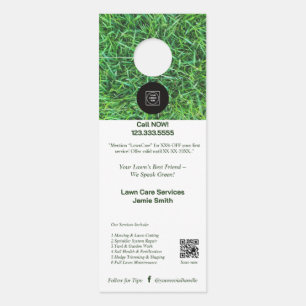 Custom Lawn Care Logo Door Hanger door sign