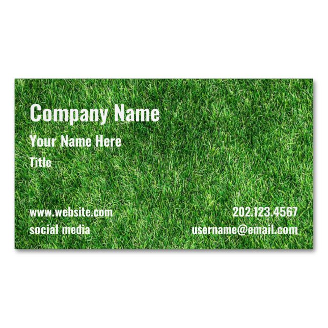Custom Lawn Care Magnetic Business Card (Front)