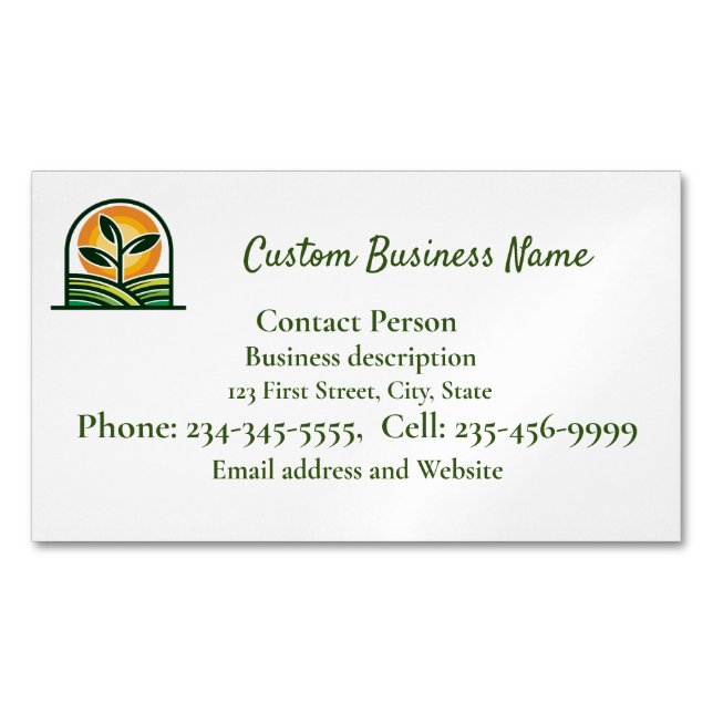 Custom Lawn Landscape  Business Card Magnet (Front)