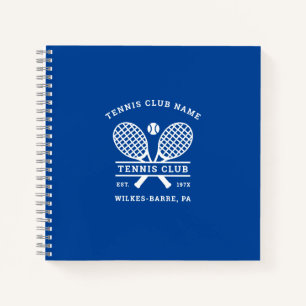 Custom Lawn Tennis Club Name and Sport Icons Notebook