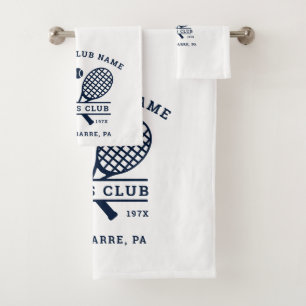 Custom Lawn Tennis Club Name Sports Icons Bath Towel Set