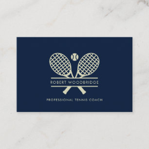 Custom Lawn Tennis Sports Club Coach Business Card