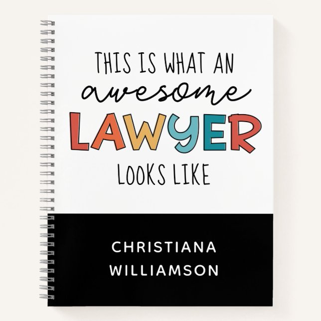 Custom Lawyer | Attorney at Law | Awesome Lawyer Notebook (Front)