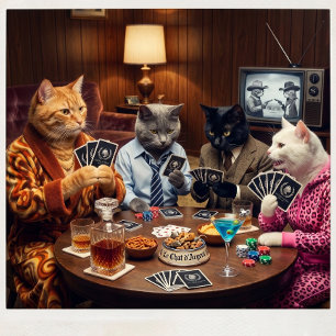 Custom Le Chat d'Argent Noire Personalised Playing Cards