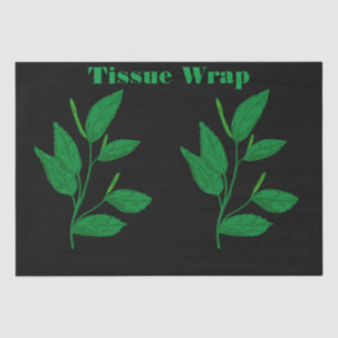 Custom Leaf Image Kelly Green Text Tissue Paper
