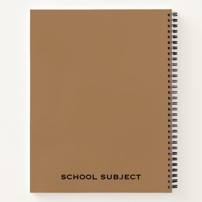 Custom Left-Handed Tan Black School Notebook (Back)