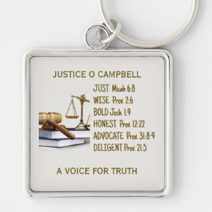 Custom Legal Gavel & Scales Justice Keychain