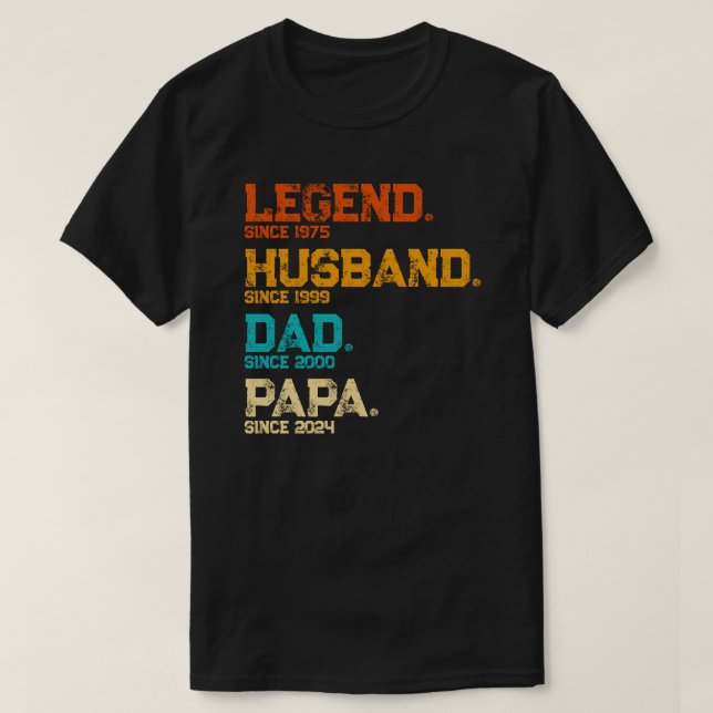 Custom Legend Husband Dad Papa Since Father's Day T-Shirt (Design Front)