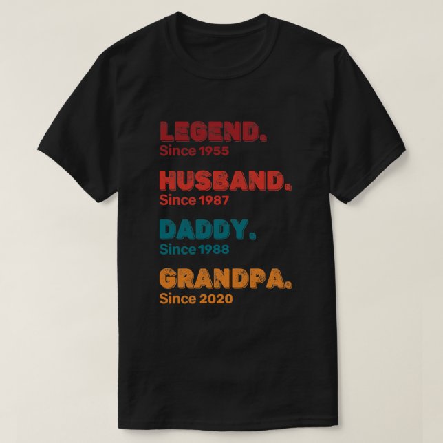 Custom Legend Husband Daddy Grandpa Personalised  T-Shirt (Design Front)
