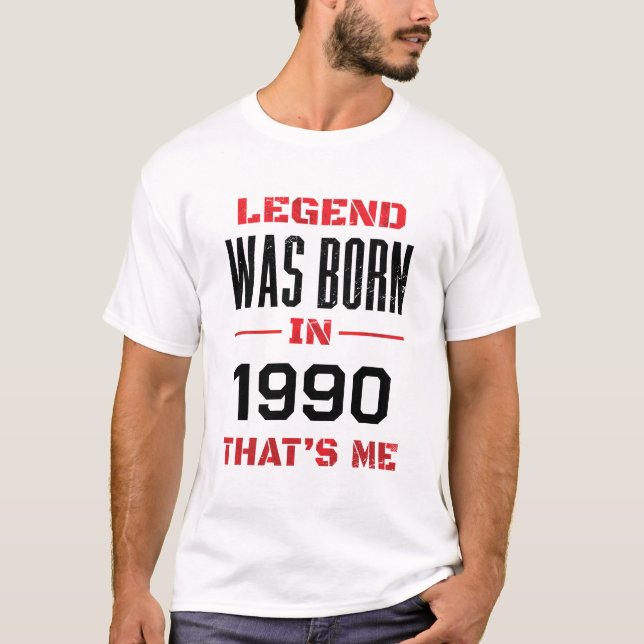 Custom Legend Was Born In Year White T-Shirt (Front)
