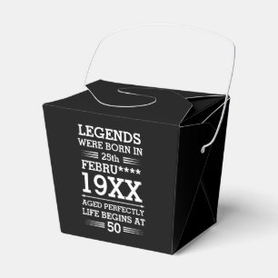 Custom Legends Were Born in Date Month Year Age Favour Box