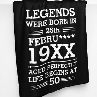 Custom Legends Were Born in Date Month Year Age Fleece Blanket