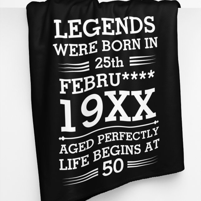 Custom Legends Were Born in Date Month Year Age Fleece Blanket (Creator Uploaded)