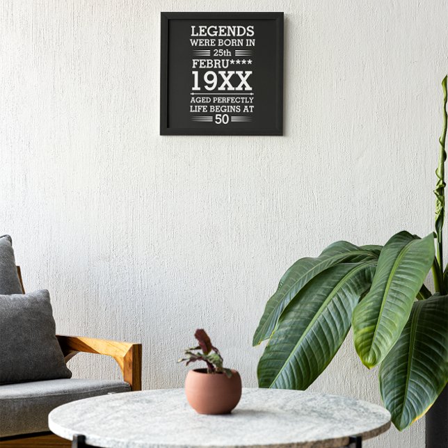 Custom Legends Were Born in Date Month Year Age Photo Print (Creator Uploaded)