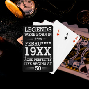 Custom Legends Were Born in Date Month Year Age Playing Cards