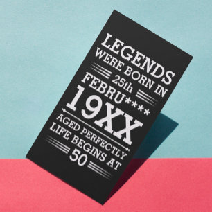 Custom Legends Were Born in Date Month Year Age Rack Card