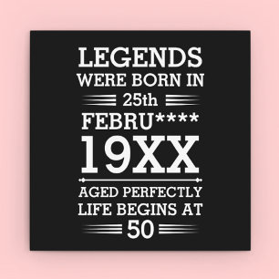 Custom Legends Were Born in Date Month Year Age Square Business Card