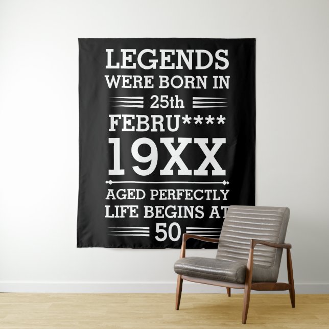 Custom Legends Were Born in Date Month Year Age Tapestry (In Situ)