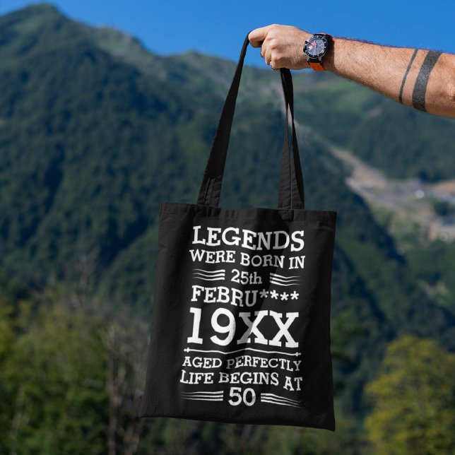 Custom Legends Were Born in Date Month Year Age Tote Bag (Creator Uploaded)