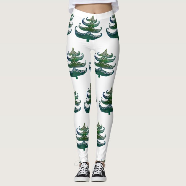 Custom Leggings Christmas Trees (Front)