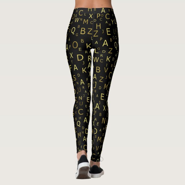 Custom Leggings coloured letters from coloured shi (Back)