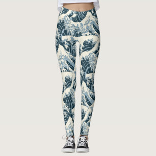 Custom Leggings - Hokusai's The Wave