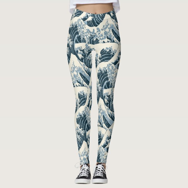 Custom Leggings - Hokusai's The Wave (Front)