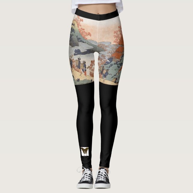 Custom Leggings JAPANESE WOODBLOCK PRINT (Front)