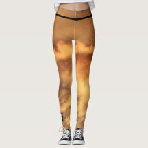 Custom Leggings MONOGRAM AND GOLD CLOUDS