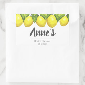 Custom Lemon Bridal Shower Theme Watercolor Rectangular Sticker