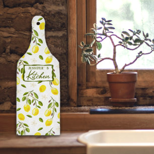 Custom Lemon, Citrus Yellow and Green   Cutting Board