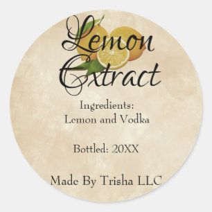 Custom Lemon Extract Oil Label