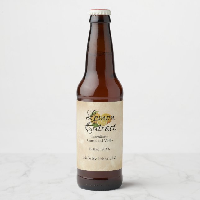 Custom Lemon Extract Oil Label (Front)